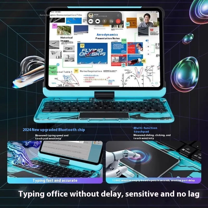 Blue iPad Pro protective case showing shockproof PC construction for 11-inch tablet