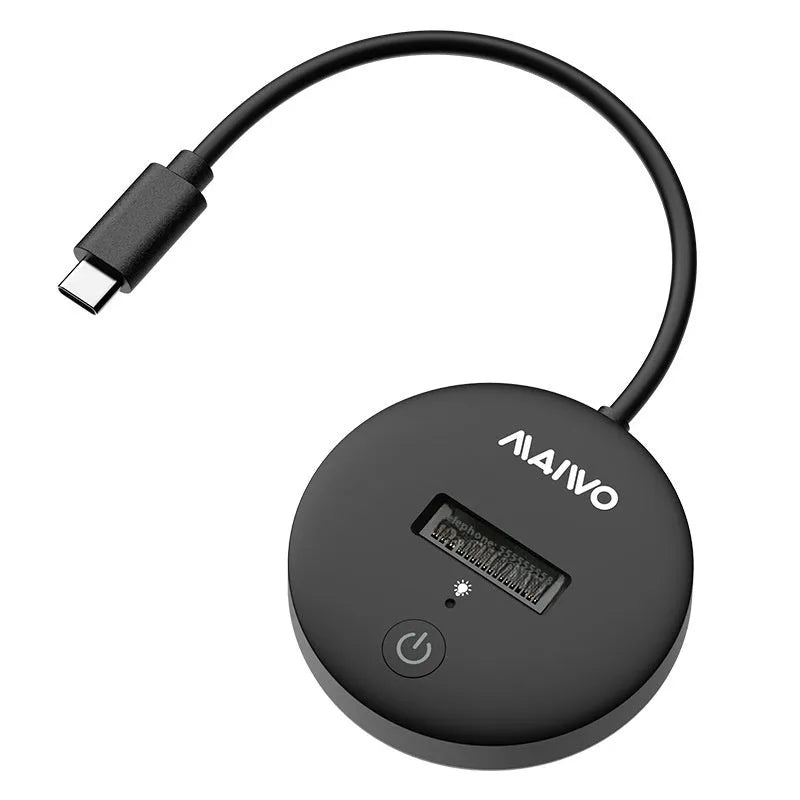 Black M.2 SSD external enclosure with USB Type-C connector for 10Gbps data transfer