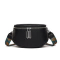 Women's soft PU leather messenger bag in saddle shape with single shoulder strap