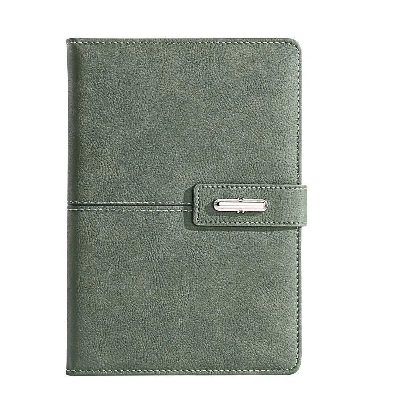 Custom A5 notebook with PU leather cover in various colours including black, red, green, and blue.
