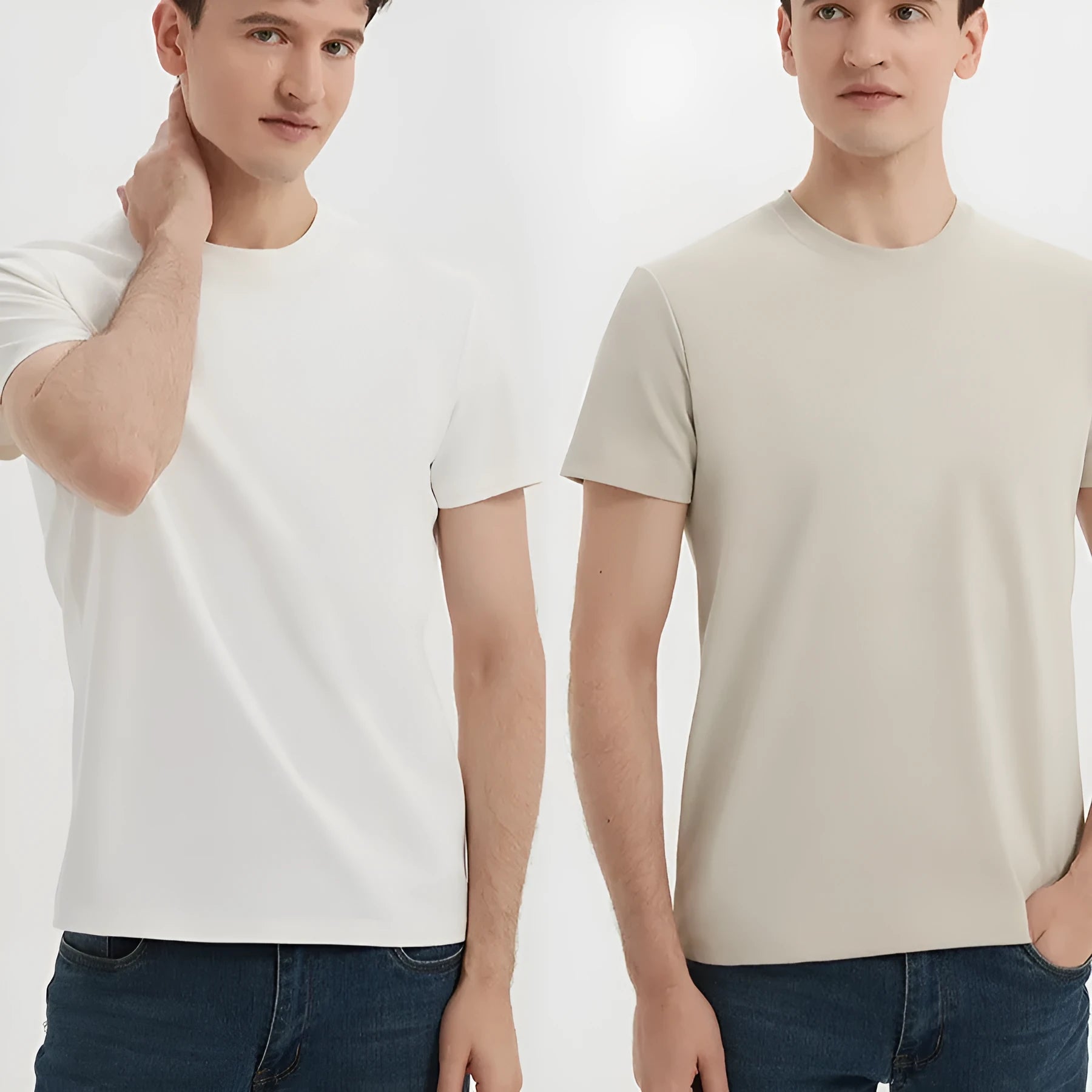 Men's antibacterial quick-dry short sleeve T-shirt in a straight cut pullover style.