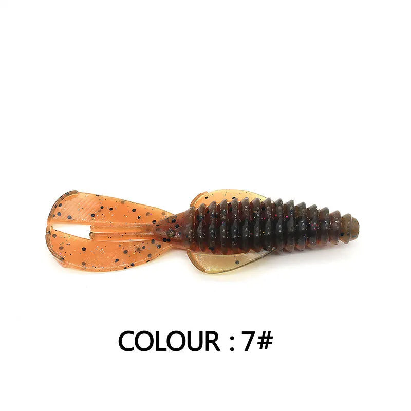 PVC soft bait fishing lure in various colours showing 8cm and 12cm size options