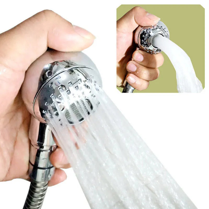 Silver ABS plastic handheld shower head for gentle pet and baby bathing