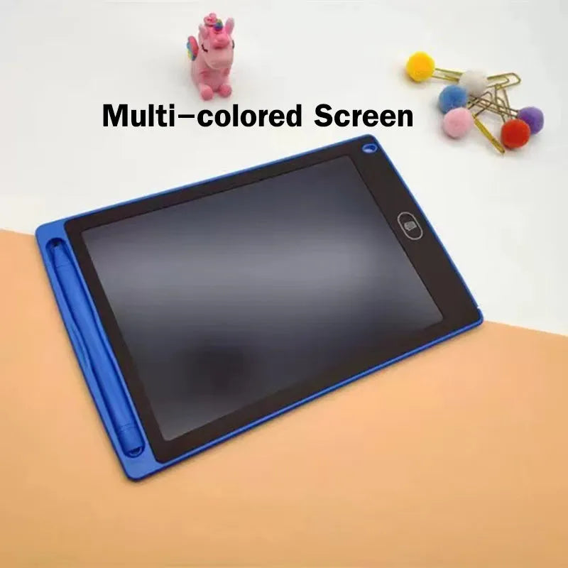 8.5 inch LCD electronic drawing board writing tablet in blue with pen, one-button lock and clear screen functions