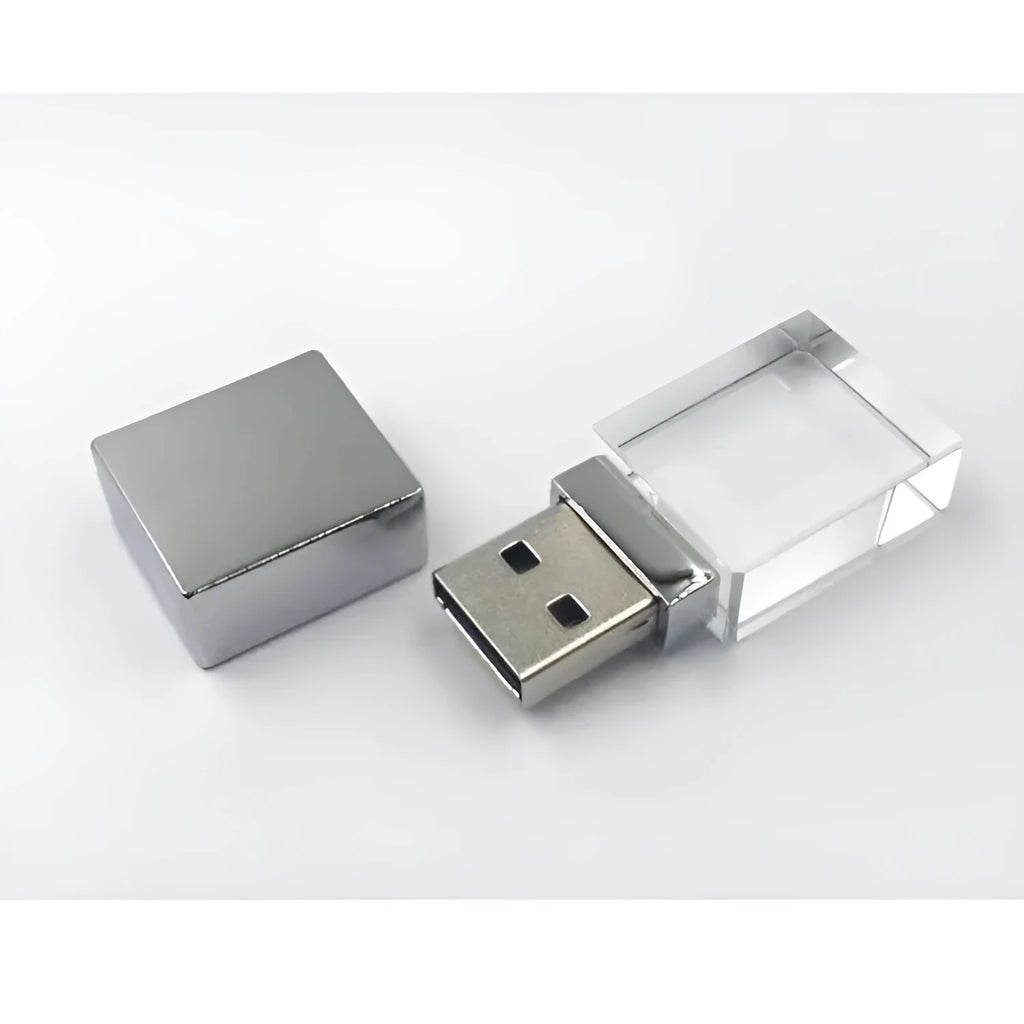 Luminous crystal USB flash drive with mini car design and metal plus crystal shell, USB 2.0.