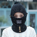 Wool fleece Lei Feng dome hat with ear flaps in navy blue, side view showing embroidered patch detail