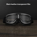 Men's retro outdoor goggles with polypropylene frame and black leather, available in multiple lens colours