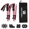 Adjustable aluminium alloy hiking cane 32-125cm in black, bright red, sky blue, green, rose pink, purple, orange, or sapphire blue