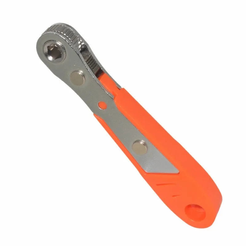 Mini 36-tooth ratchet screwdriver sleeve set with L bend dual-use spanner, 1/4 inch head, chrome vanadium steel, orange or black.