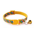 Twill printed PP pet collar with bell, 1.0cm wide, 19-32cm adjustable, shown in six colours