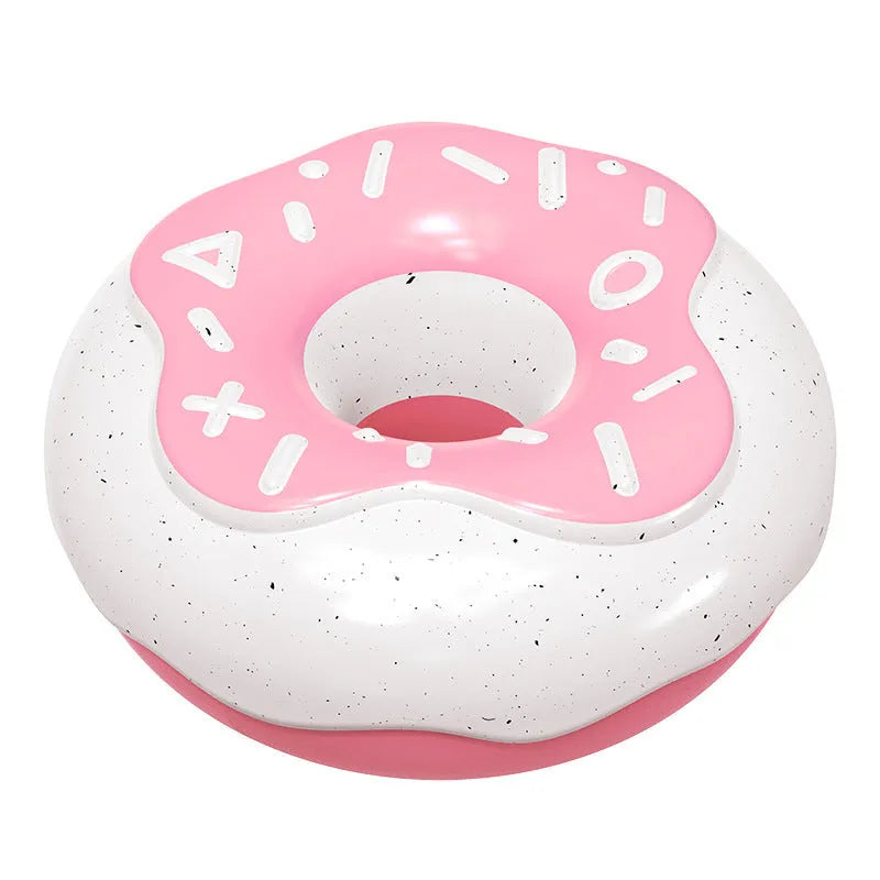 TPR donut-shaped dog chew toy in pink, chocolate or yellow with molar teeth cleaning sound squeaker