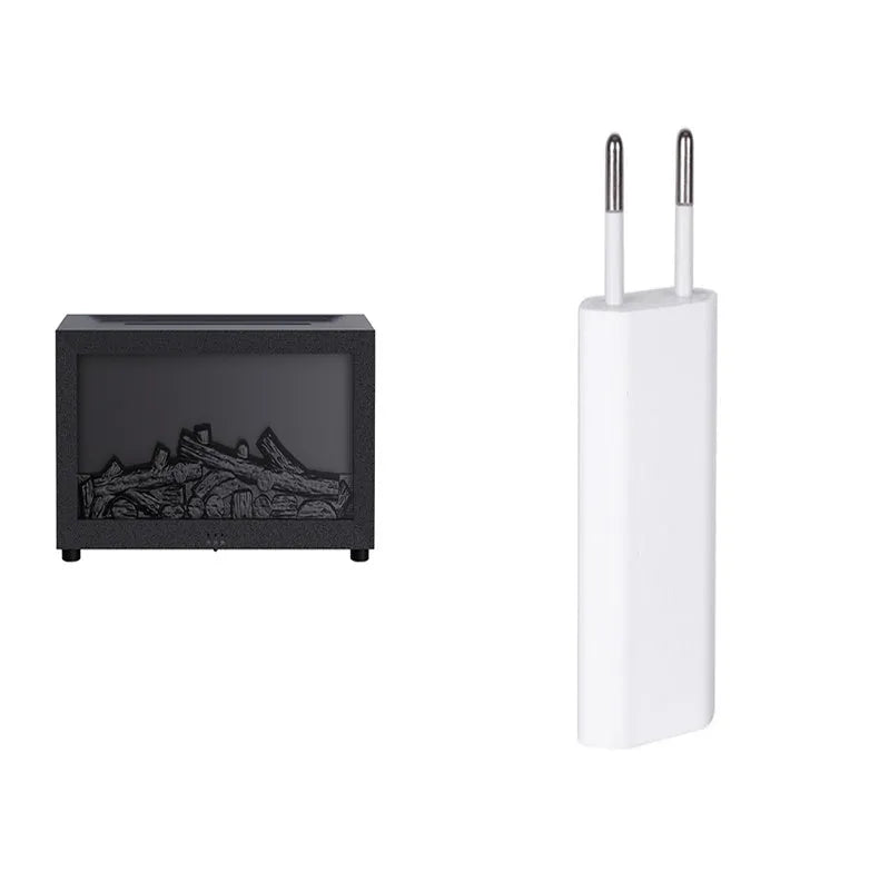 Square flame aromatherapy machine with 3D flame effect and 7-colour mood lighting at base