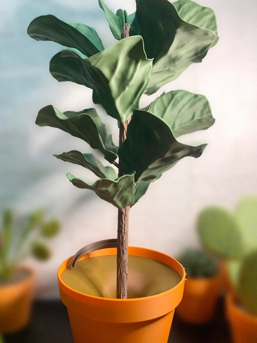 Simulation green plant coin bank money tree 3D printed in PLA, whole tree colour, approximately 15 cm tall
