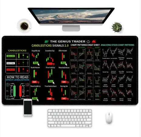 Game-themed printed rubber mouse pad with non-slip natural rubber base on gaming desk