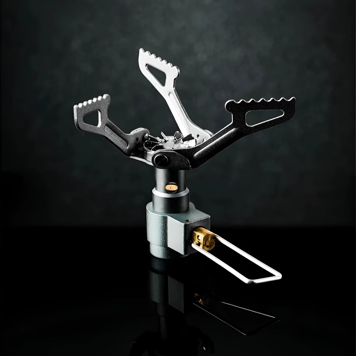 BRS-3000T ultralight titanium camping gas stove, 26g, folded size 37mm x 52mm, with green pouch