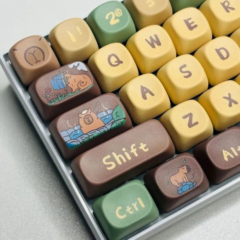 Capabala MOA white ABS mechanical keyboard keycap set with 130 keys laid out.