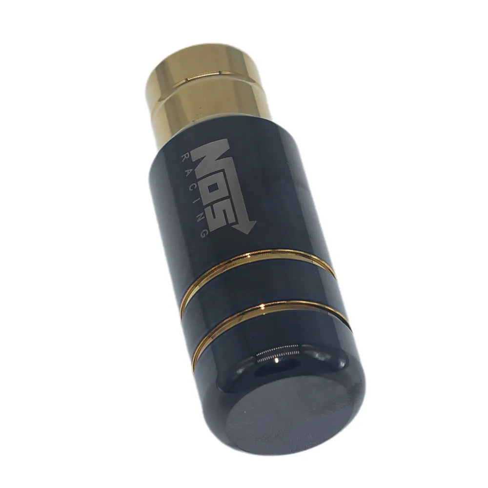 Roasted blue stainless steel car gear shift head with three black rubber installation sleeves