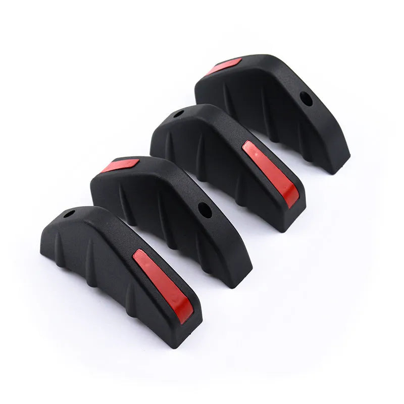 Black triangular car rear spoiler made from ABS plastic, 15cm long, with mounting screws and adhesive