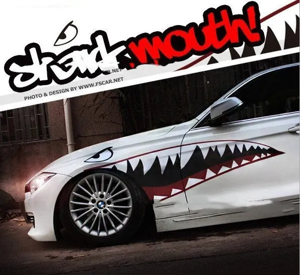 Large format Shark series PVC body sticker for outdoor decoration and latte art