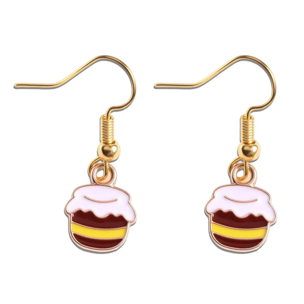 Cartoon bee creative earrings for women alloy electroplated finish pastoral style
