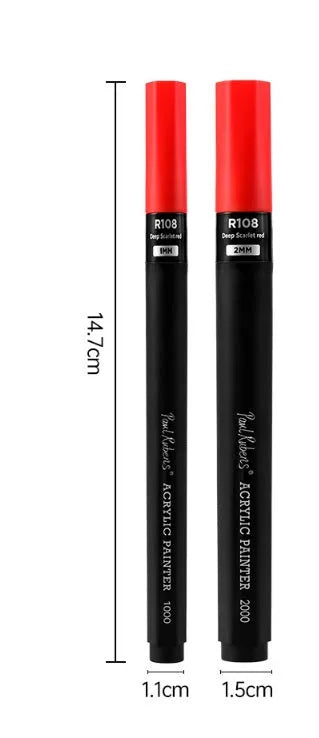 White acrylic marker pen with chisel tip for plastic surfaces and anime art highlighting