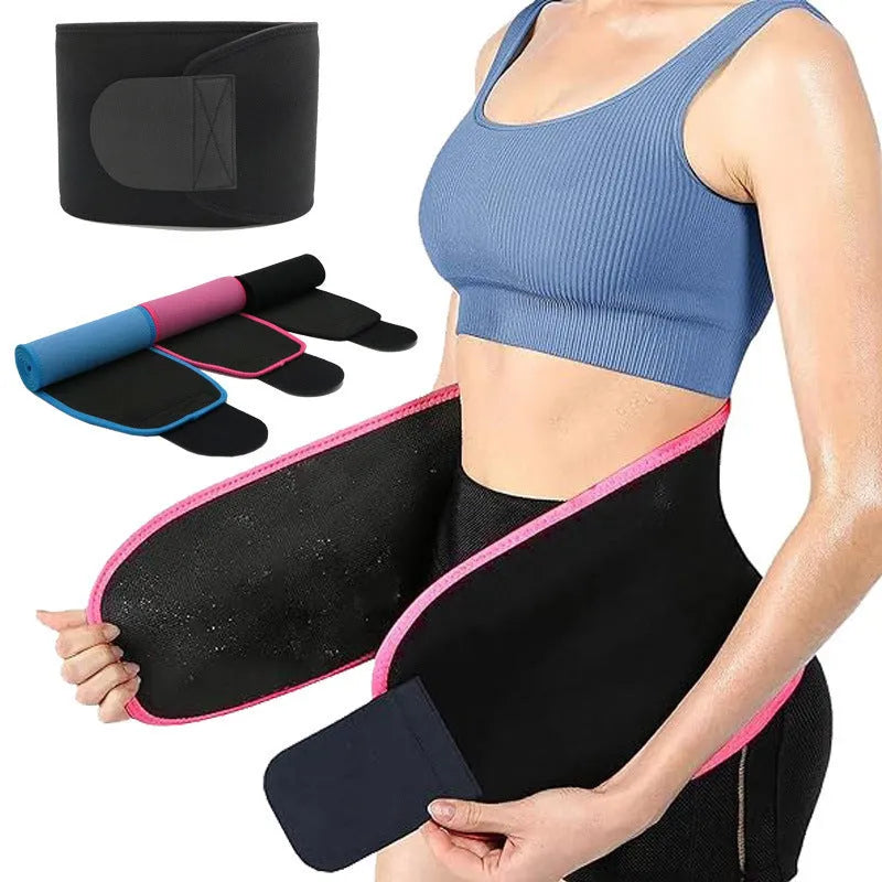 Black neoprene lumbar support belt for fitness and sport waist protection.