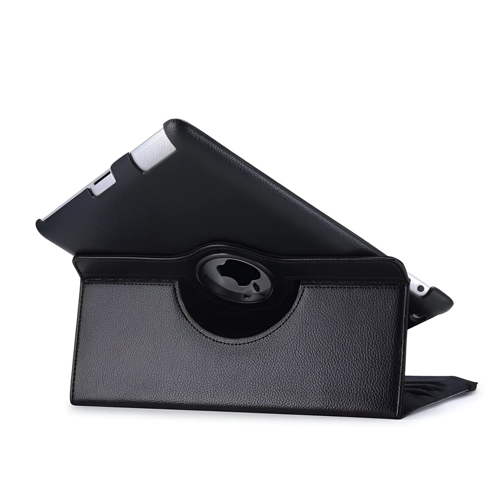 iPad PU leather rotary case in clam shell design with sleep function for multiple iPad models