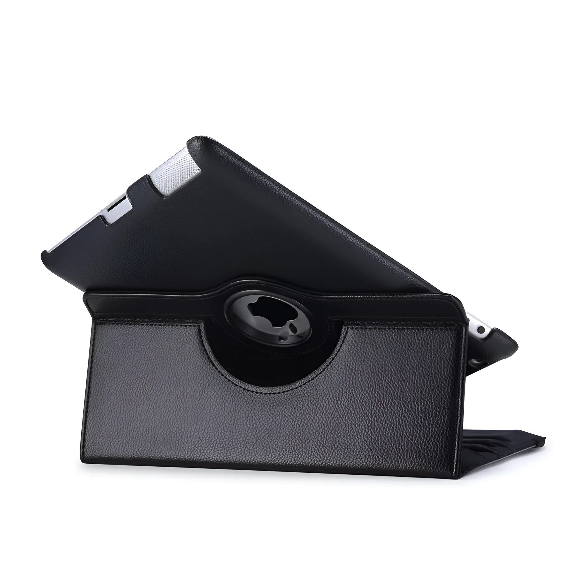 iPad PU leather rotary case in clam shell design with sleep function for multiple iPad models