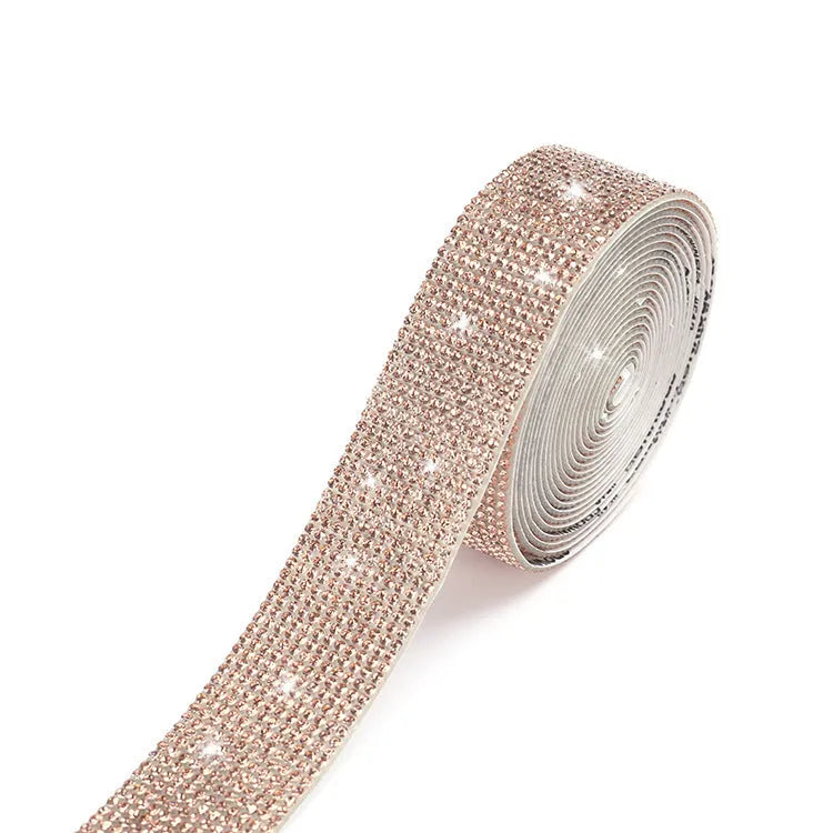 Self-adhesive glass water drill strips for clothing and shoes in white and AB colour