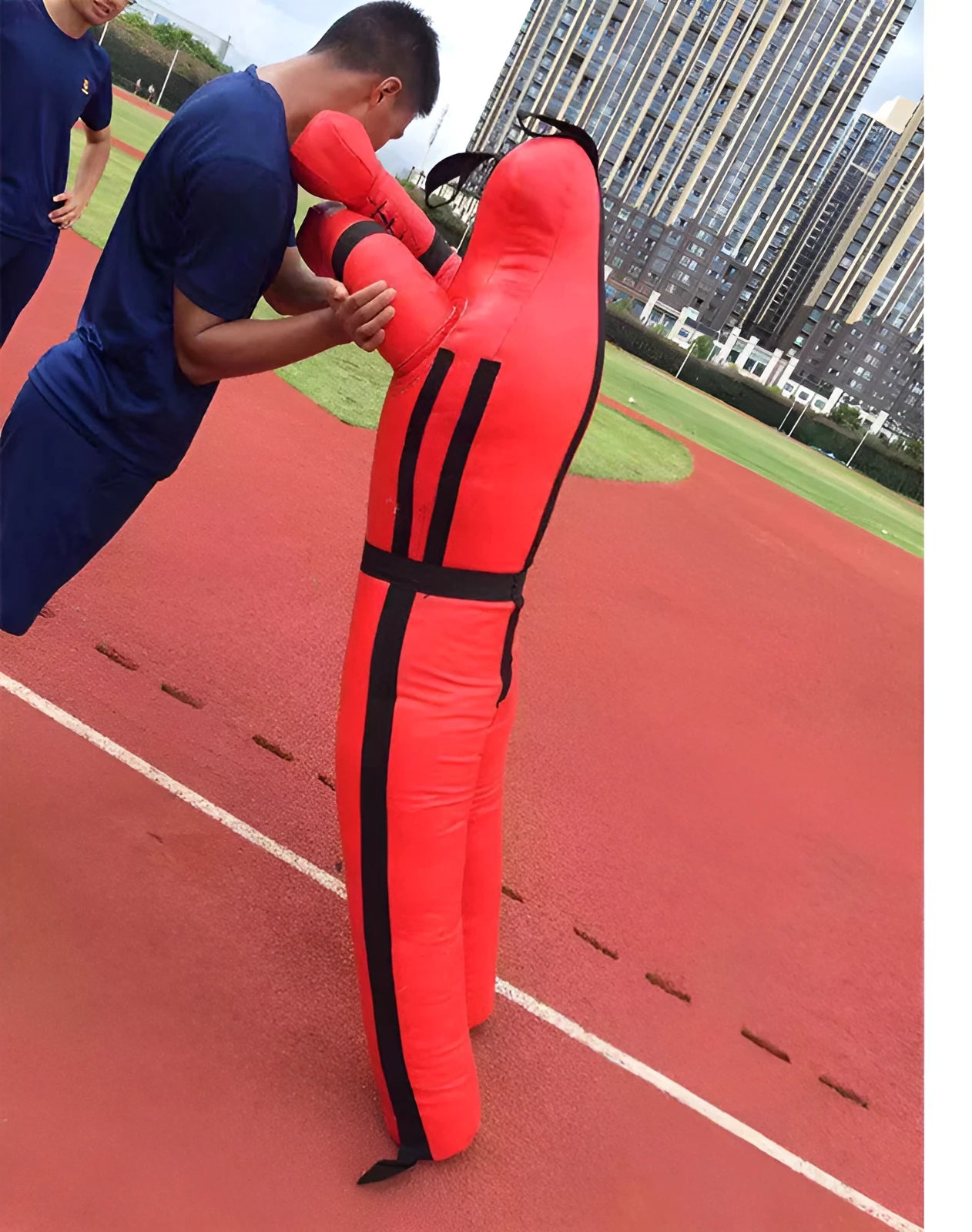 Red explosion-proof space leather humanoid punching bag for boxing and wrestling sparring