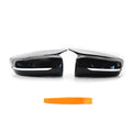 Two bright black ABS plastic mirror shells for BMW 3 Series G20 G28 G30 models