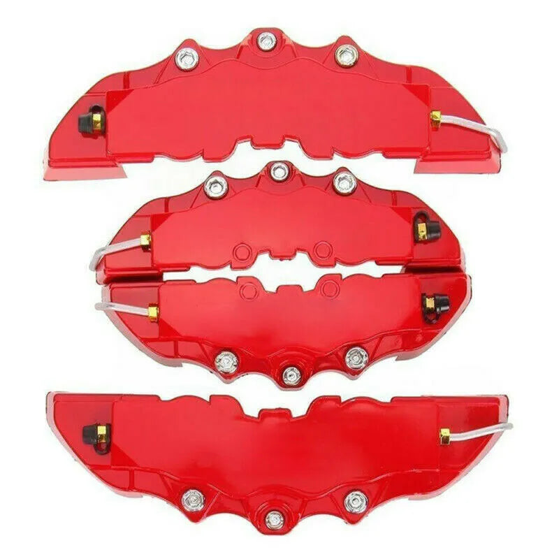 Four-piece red brake caliper cover set for car modification with three size options