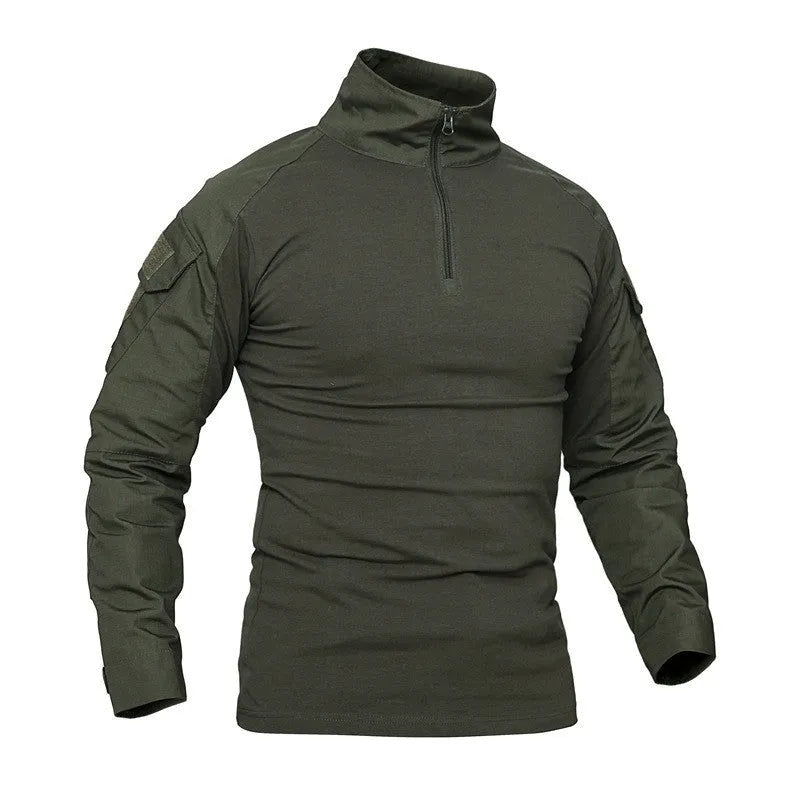 Frog tactical T-shirt short sleeve polyester quick drying outdoor summer top in Army Green