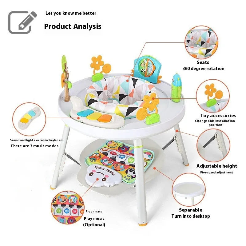 Three-in-one baby jumping chair bouncing gymnastic rack with interactive toys in Yaya duck design