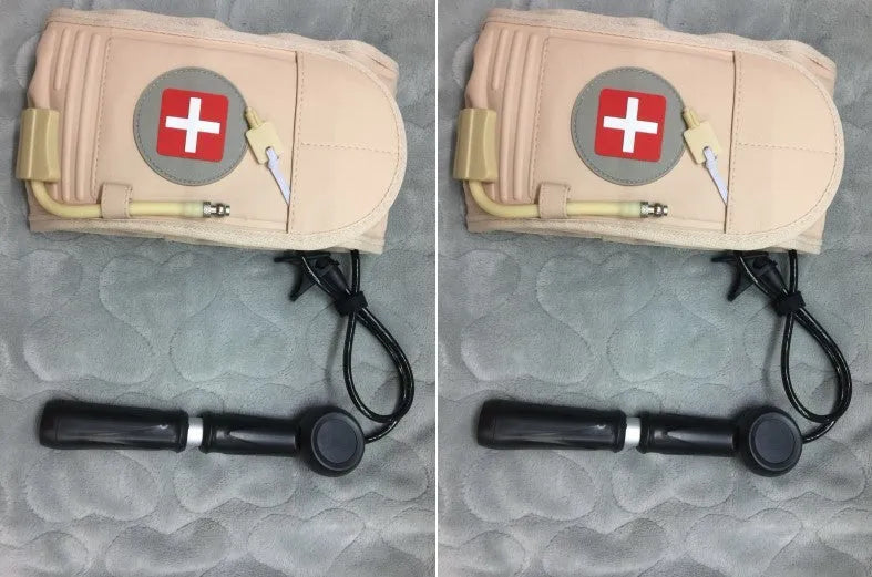 Waist air traction brace belt with inflatable ball and magnetic massage for lumbar spine support, worn on the waist