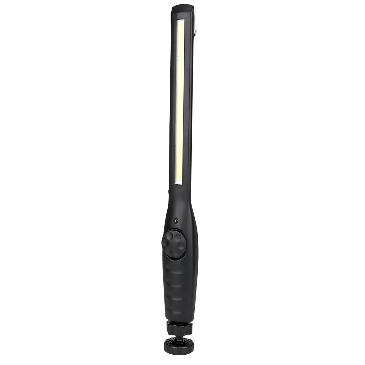 ABS portable LED work lamp with rotatable bracket and USB charging in black