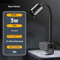 Mini LED aquarium light with clip and base mounting options for 15-40cm fish tanks.