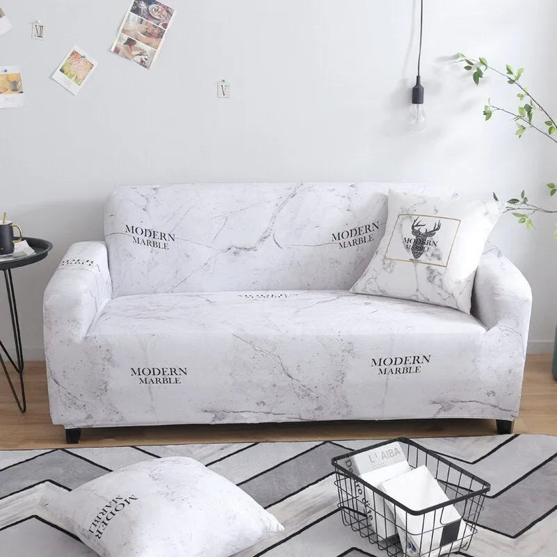 Elastic polyester sofa cover with striped pattern in modern simple style, available in multiple seat sizes.