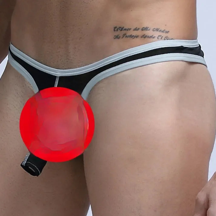 Men's Ice Silk nylon small briefs shown in multiple colours including white, black, sky blue, and army green.