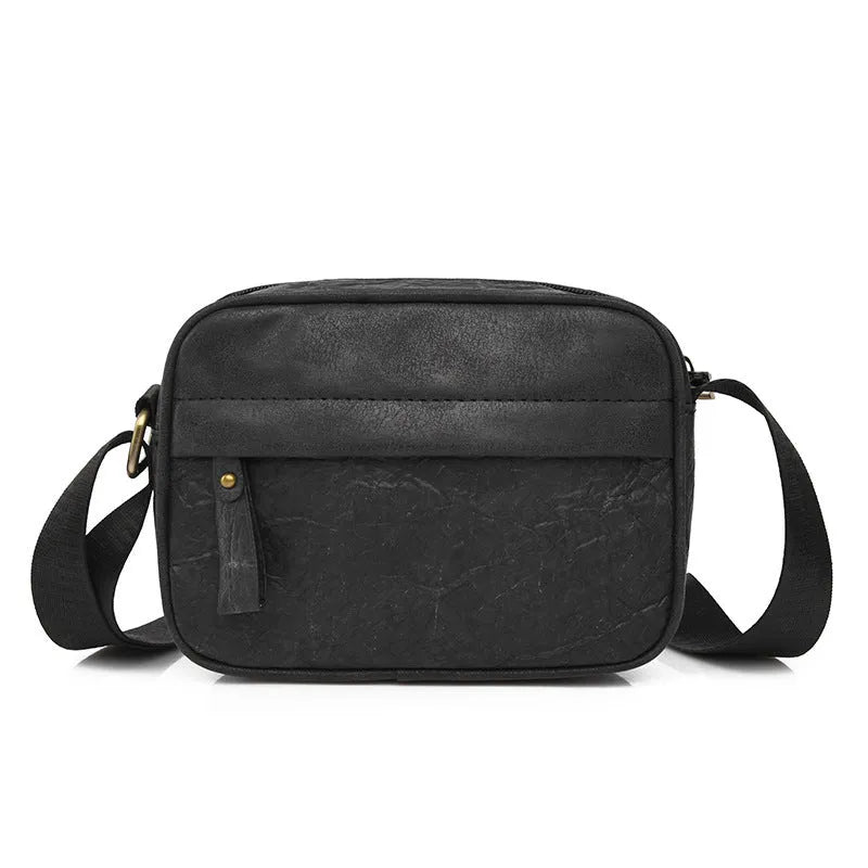Men's waterproof paper crossbody bag in European retro style