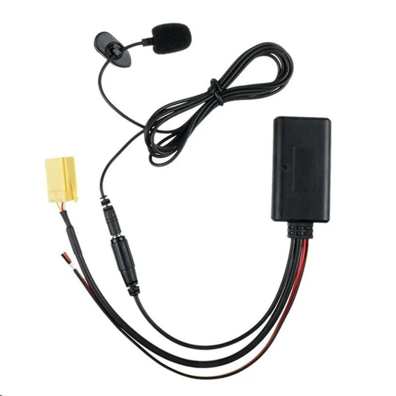 Black Bluetooth audio modification cable for 159SMART 451AUX car stereo with microphone option