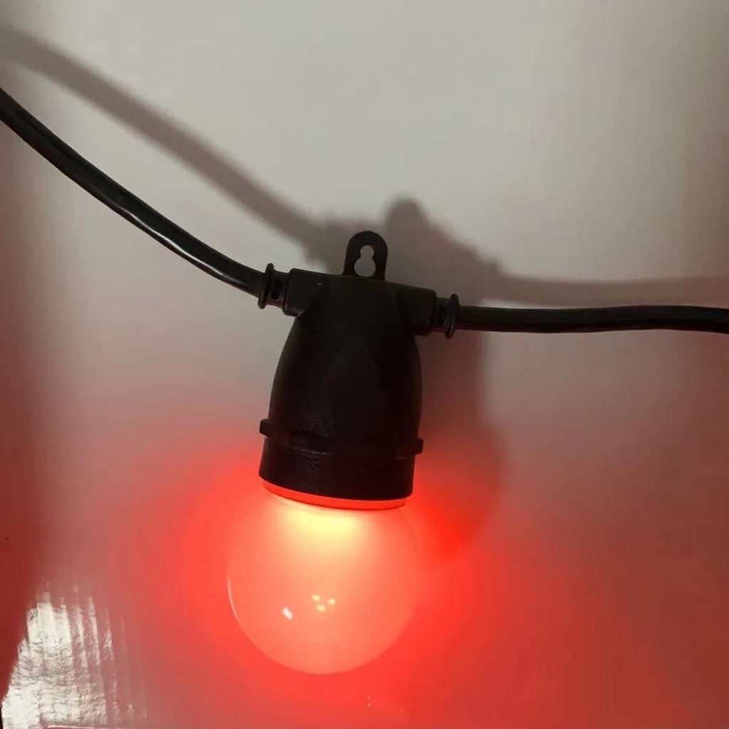 Multicolour string lights with PVC sheath and copper core, 6.8mm wire, for Christmas tree and outdoor use.