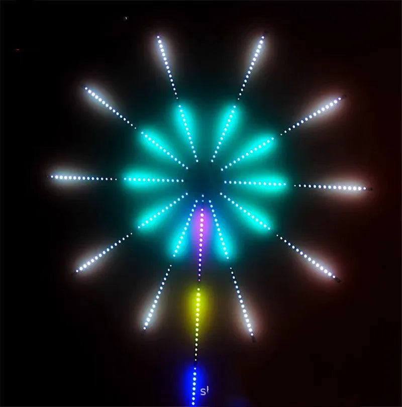 LED voice-activated marquee fireworks light belt with RGB Symphony, 5050 beads, USB power and remote control