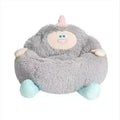 Grey plush circular pet nest bed with high walls for cats and dogs