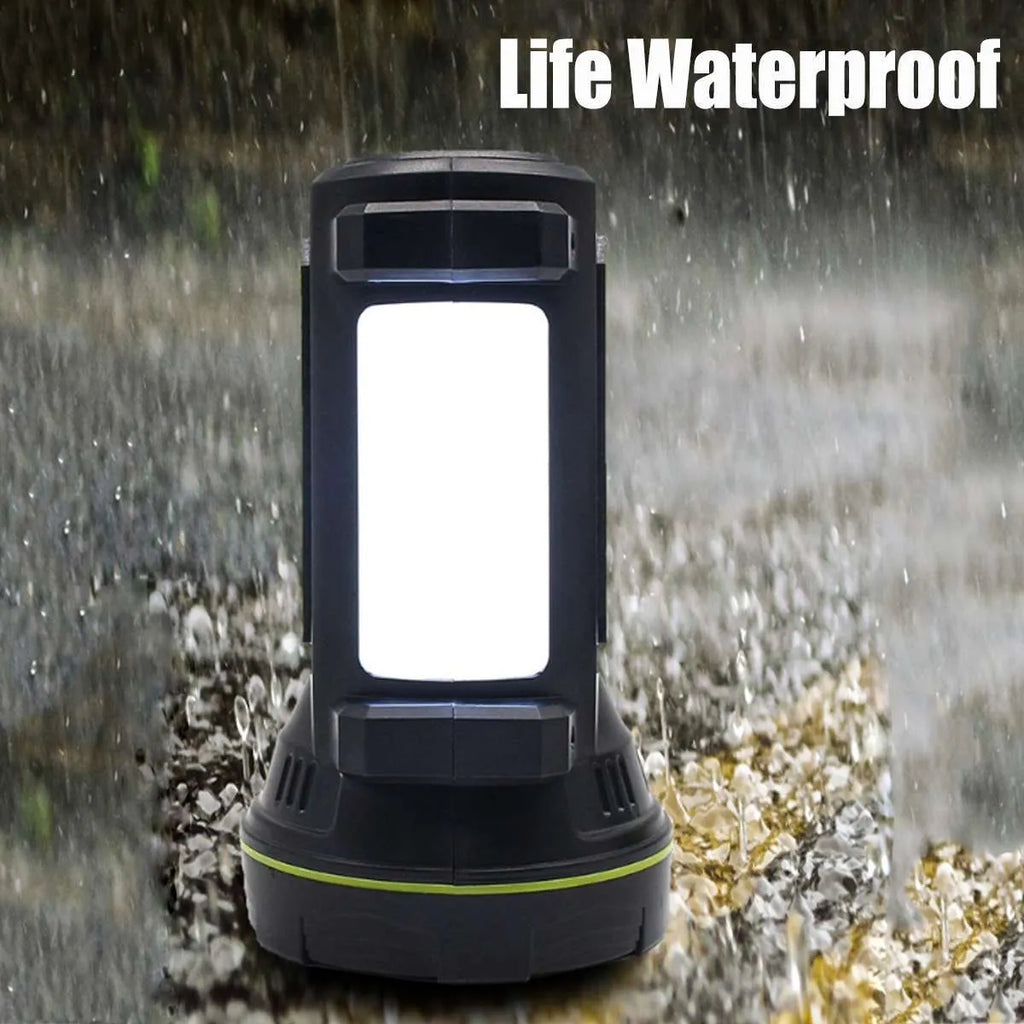 Green USB rechargeable LED flashlight with 500m range and 6000mAh battery