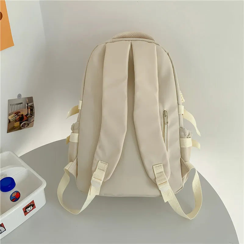 Korean-style large-capacity lightweight nylon school backpack in macaron colour