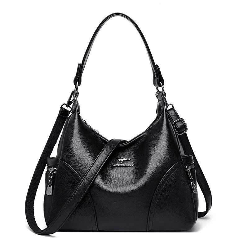 Women's PU messenger bag in beige with single shoulder strap and horizontal square shape