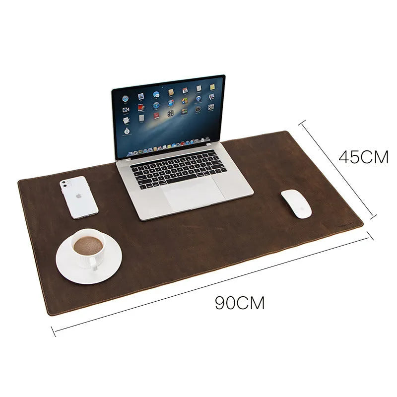 Extra large coffee mad horse skin non-slip desk pad 90cm x 45cm on desk