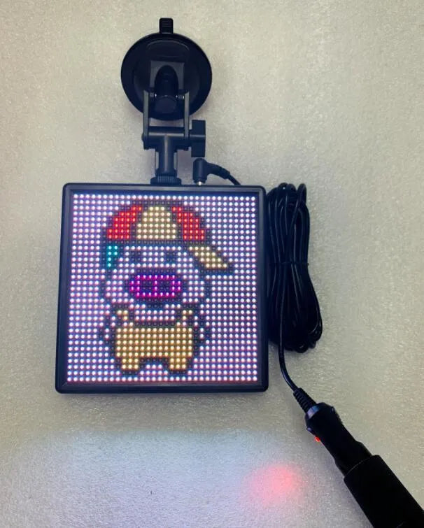 32x32 resolution Bluetooth LED car display screen with aluminium frame for wireless vehicle messaging