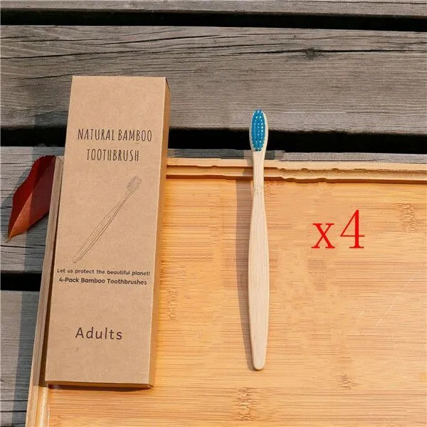 Eco friendly bamboo soft fibre toothbrush with biodegradable handle for adults